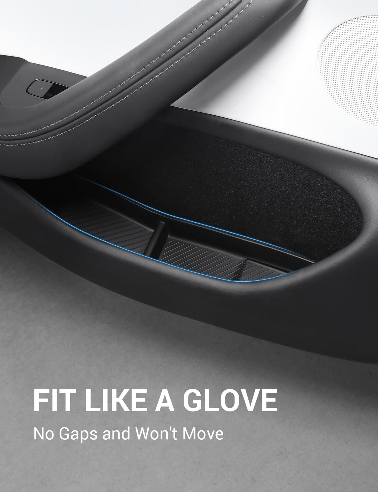 BASENOR 2025 2024 Tesla Model 3 Door Side Storage Box, Door Pocket Liners, TPE Front & Rear Side Organizer Tray Protector Liner for Model 3 Highland Refresh Accessories Set of 4