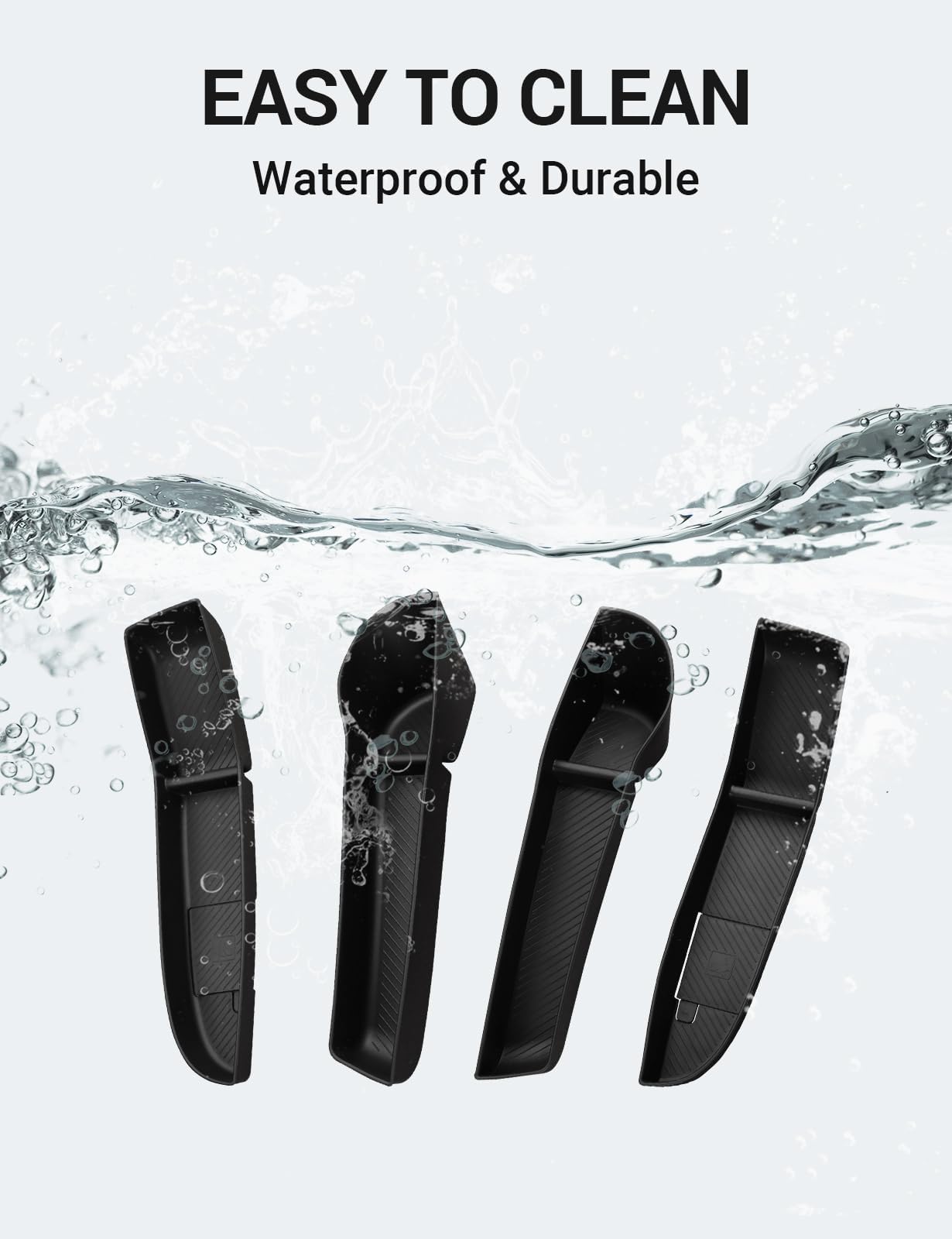 BASENOR 2025 2024 Tesla Model 3 Door Side Storage Box, Door Pocket Liners, TPE Front & Rear Side Organizer Tray Protector Liner for Model 3 Highland Refresh Accessories Set of 4