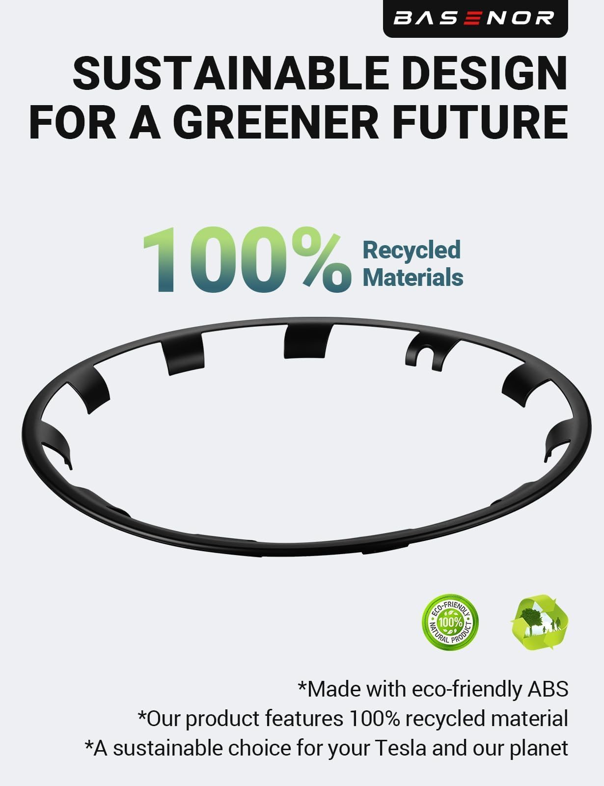 BASENOR Tesla Model Y 21 Inch Wheel Rim Protector ABS Rim Guard Hubcap Curb Rash Cover Car Protection Tire Trim Rings for Model Y Exterior Accessories