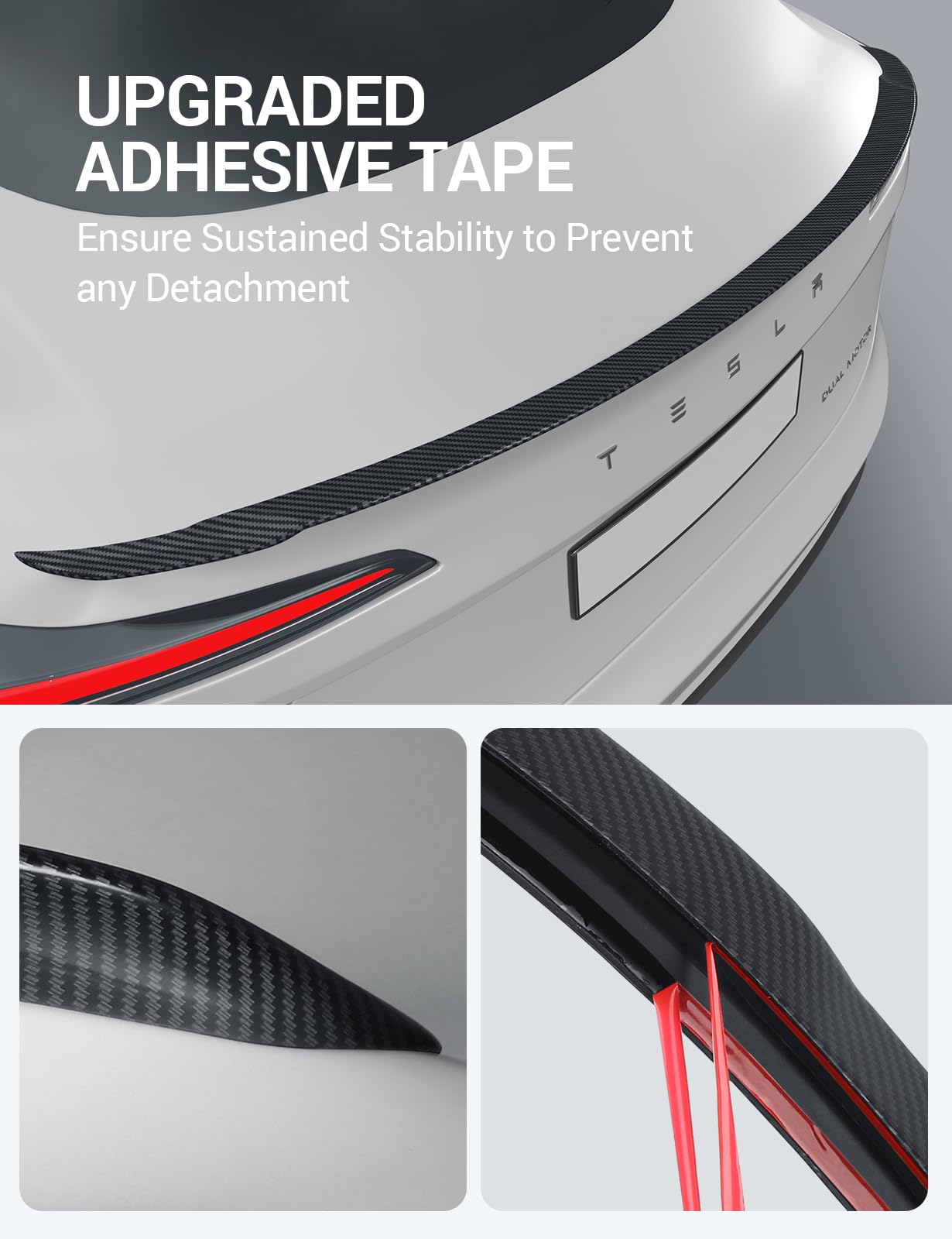 BASENOR 2024 2025 Tesla Model 3 Performance Spoiler ABS Material Rear Spoiler Wing OEM (Matte Carbon Fiber) Rear Trunk Lip Model 3 Performance Accessories