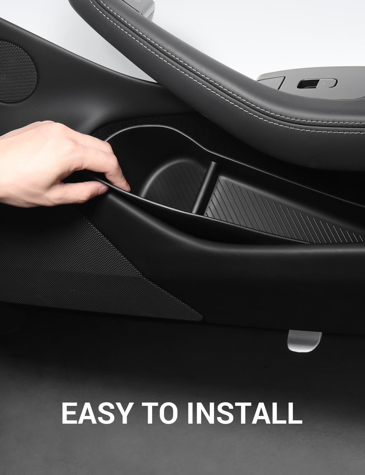 BASENOR 2025 2024 Tesla Model 3 Door Side Storage Box, Door Pocket Liners, TPE Front & Rear Side Organizer Tray Protector Liner for Model 3 Highland Refresh Accessories Set of 4