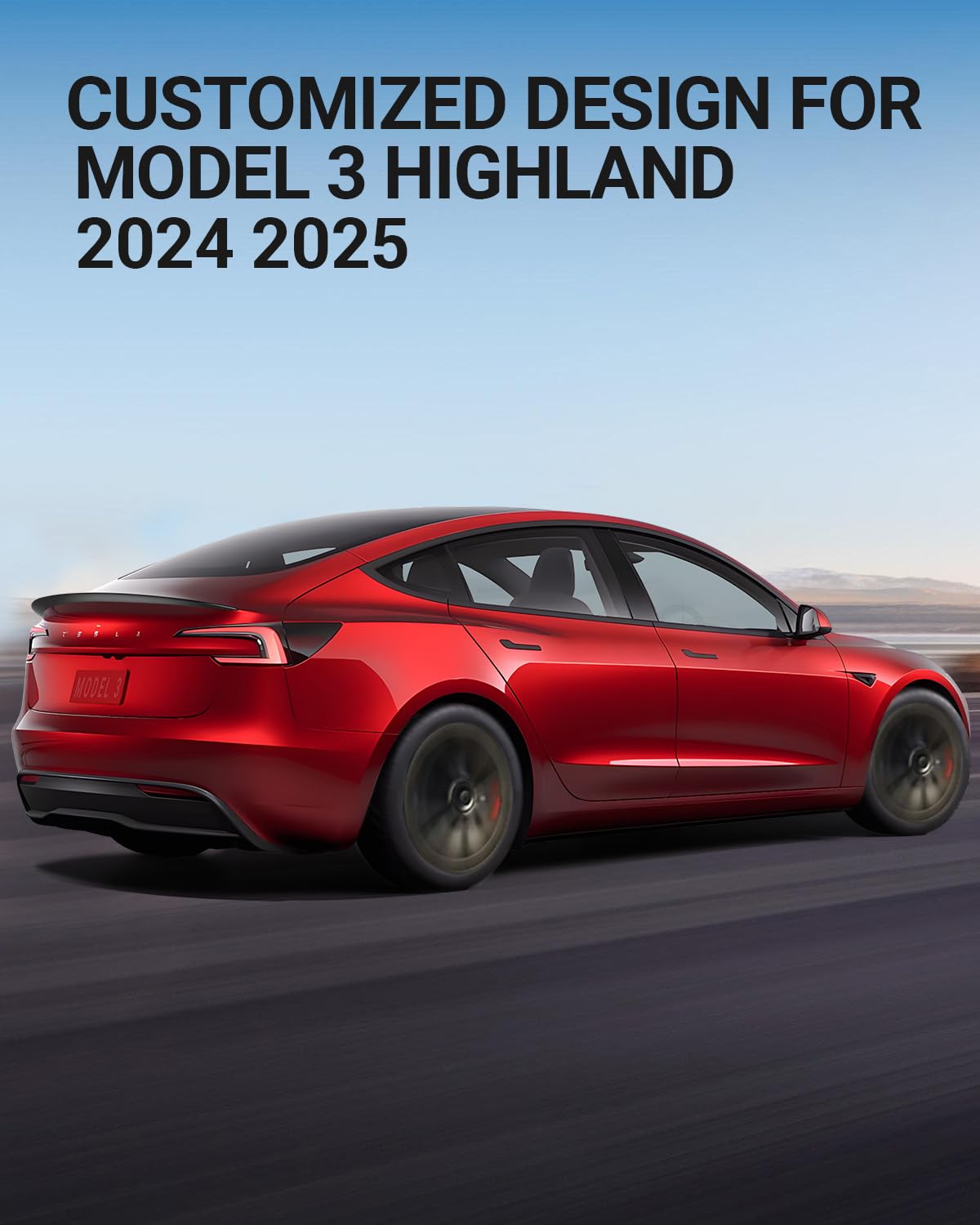 BASENOR 2025 Tesla Model 3 Spoiler OEM Rear Spoiler Wing Performance Rear Trunk Lip ABS Material Model 3 Accessories Highland 2024 2025 Matte Black Gen 2