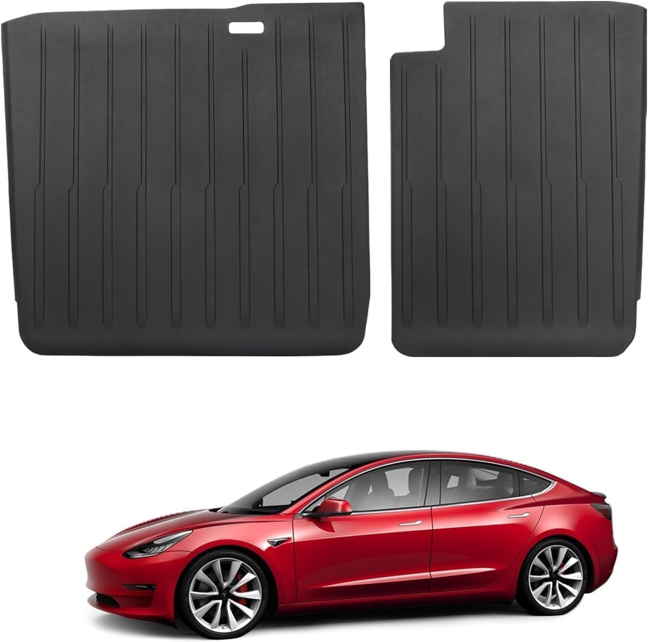 BASENOR 2017-2023 Tesla Model 3 Second Row Seats Back Cover All Weather TPE Rear Seat Back Cover Waterproof Backrest Protector Interior Seat Protector Pet Mat Accessories 2PCS