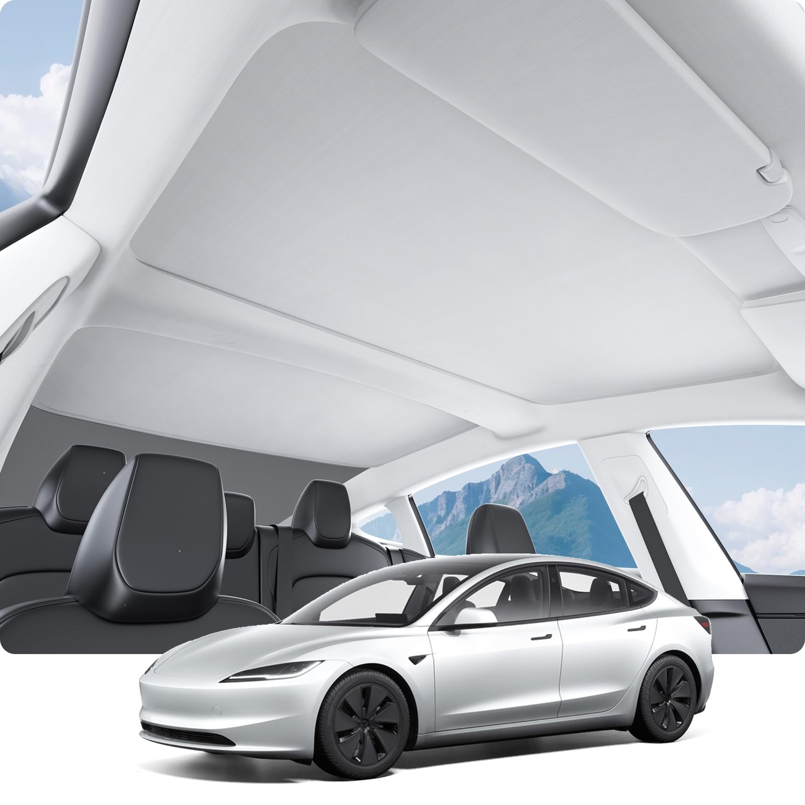 BASENOR 2024-2025 Tesla Model 3 Highland Roof Sunshade Grey