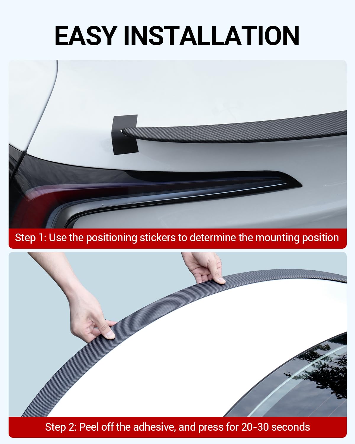 BASENOR Spoiler for 2024 2025 Tesla Model 3 OEM Rear Spoiler Wing Performance Rear Trunk Lip Model 3 Accessories Highland Matte Carbon Fiber Gen 2