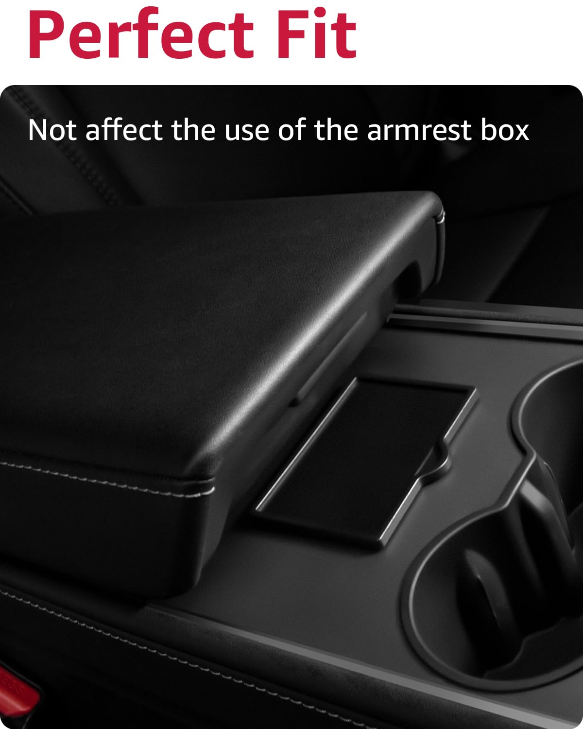 BASENOR Key Card Holder for 2017-2024 Tesla Model Y Model 3 Center Console Card Holder Key Protector Cover Custom Fit Model Y Model 3 Accessories