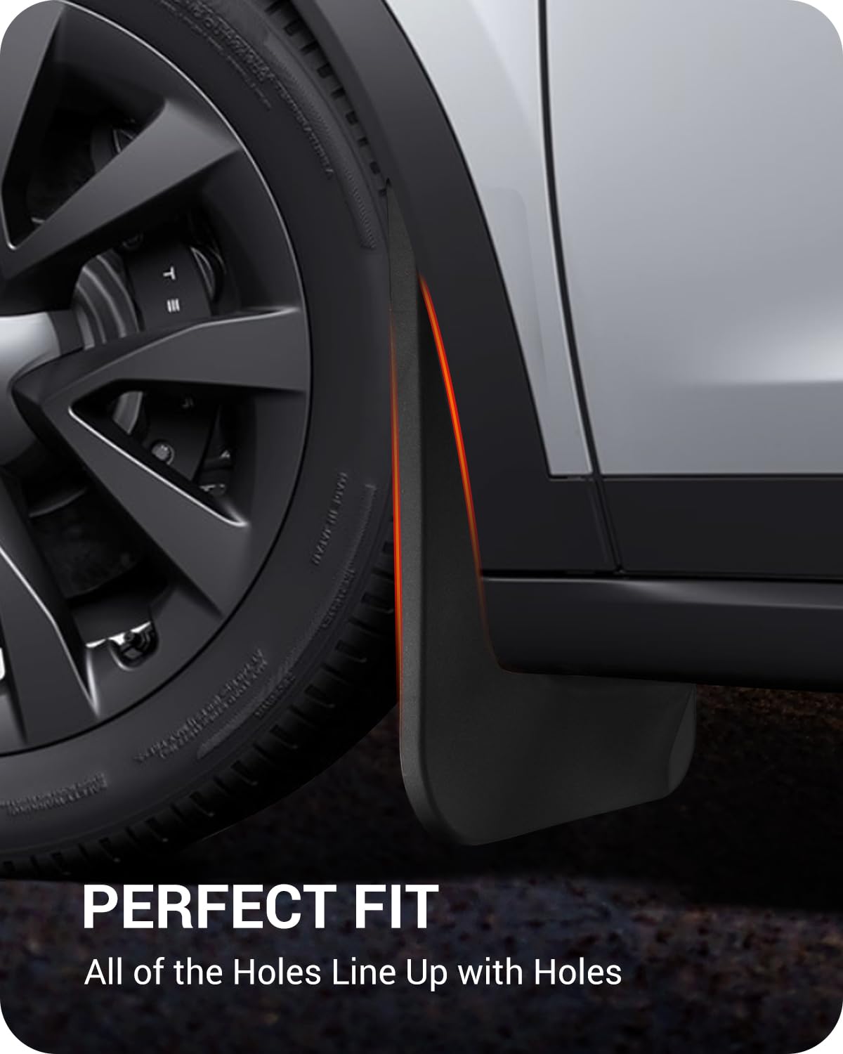 BASENOR 2025 New Version Tesla Model X/Model X Plaid Mud Flaps Splash Guards No Drilling No Tape Mudguards Vehicle Tire Protector Mudflaps for 2022-2025 Tesla Exterior Accessories (Set of 4)