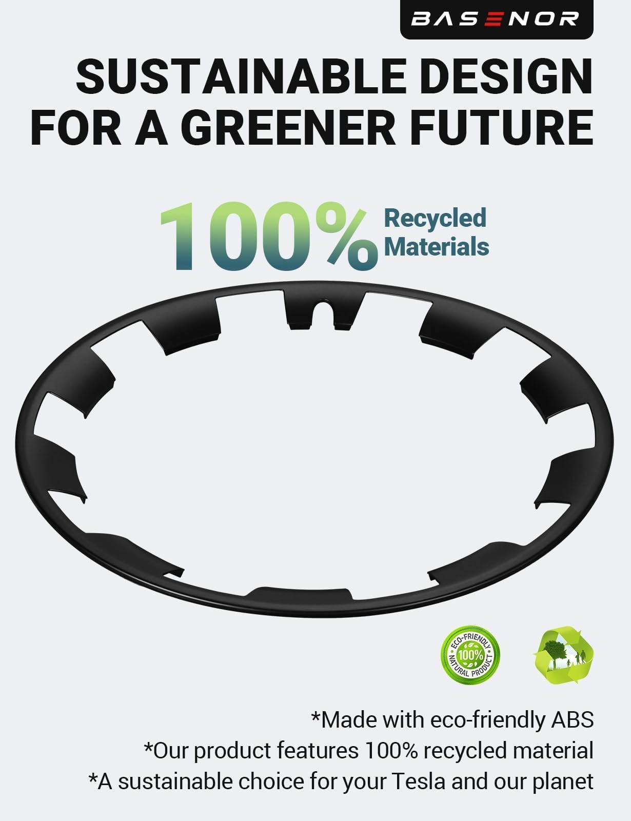 BASENOR Tesla Model Y 20 Inch Wheel Rim Protector ABS Rim Guard Rim Hubcap Cover Car Protection Tire Trim Rings for Model Y Exterior Accessories