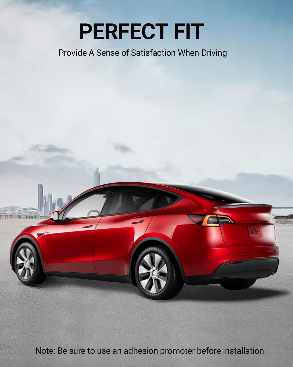 BASENOR 2020-2024 Tesla Model Y Spoiler ABS Material Rear Spoiler Wing OEM Rear Trunk Lip Model Y Accessories Matte Carbon Fiber Custom Fit 2020-2024