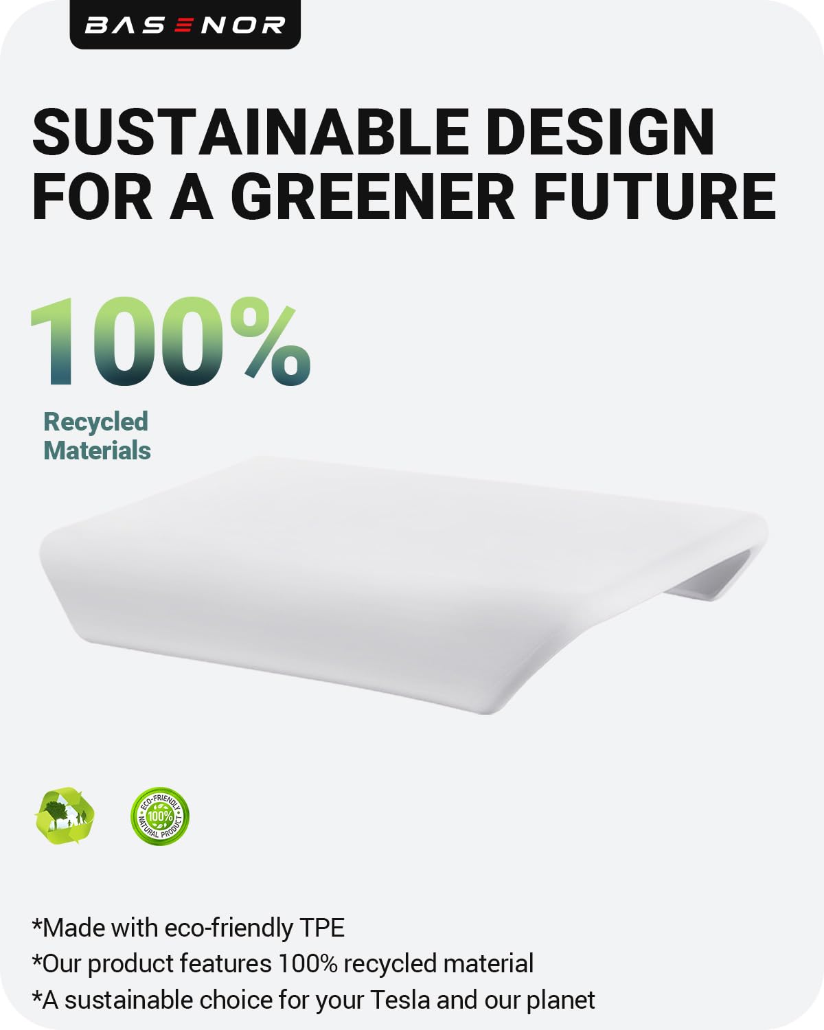 2024-2026 Tesla Model 3 Highland & Model Y Juniper Console Cover - TPU Non-Slip White - Image 4