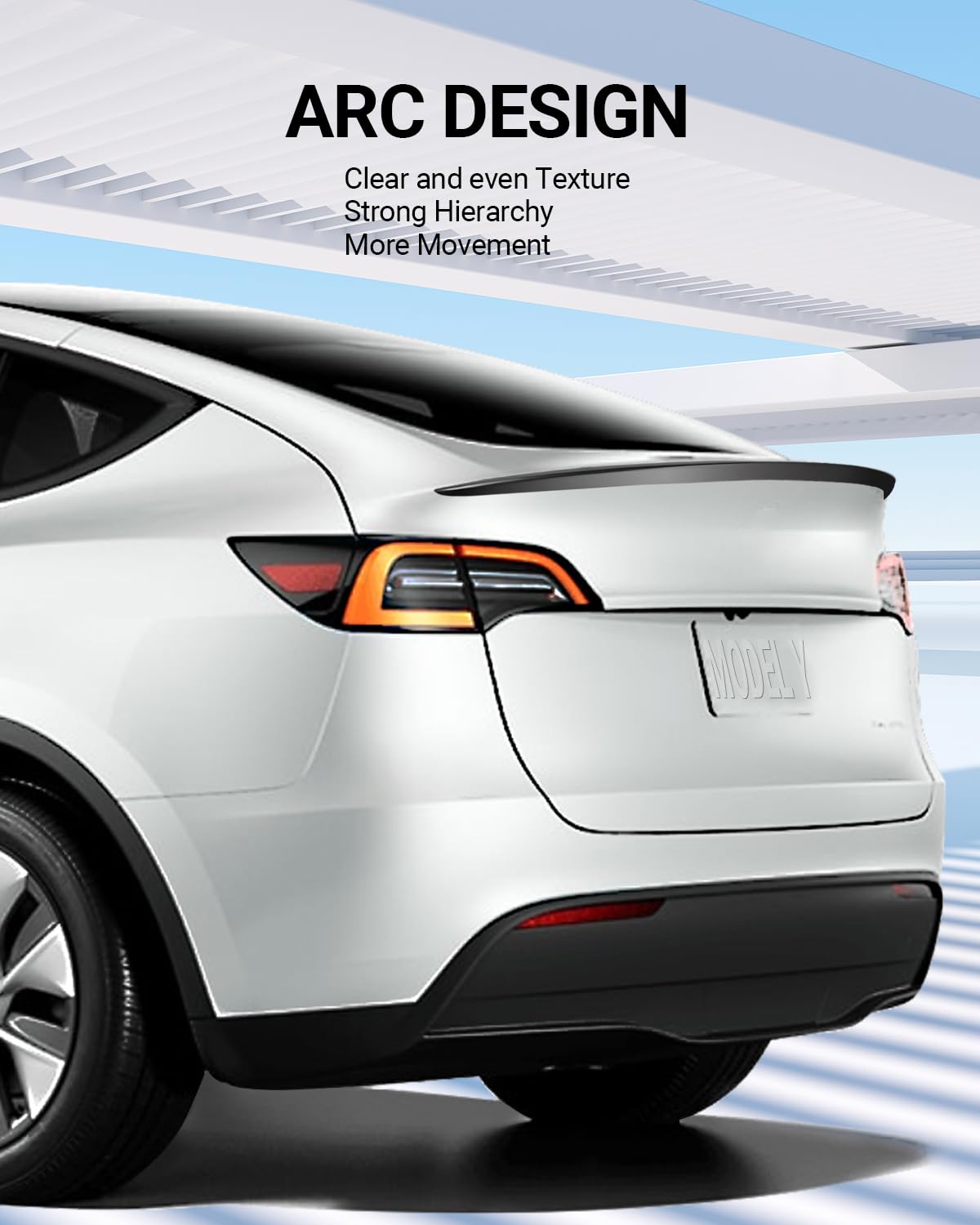 BASENOR Spoiler for 2020-2024 Tesla Model Y Rear Spoiler Wing ABS Material OEM Rear Trunk Lip Model Y Accessories Matte Black Custom Fit 2020-2024