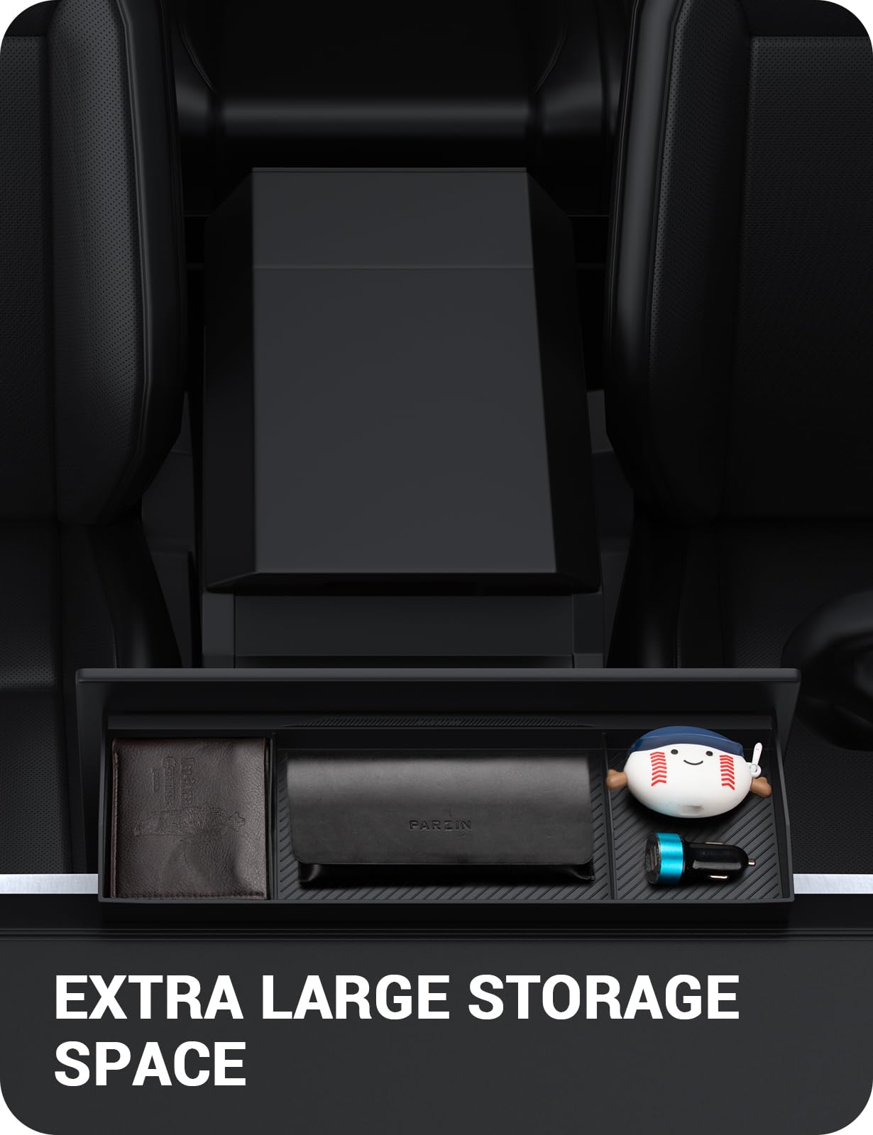 BASENOR Upgraded Center Console Organizer Dashboard Hidden Storage Box for Cybertruck Behind Screen Storage Tray Sunglasses Holder for 2024 2025 Tesla Cybertruck Accessories