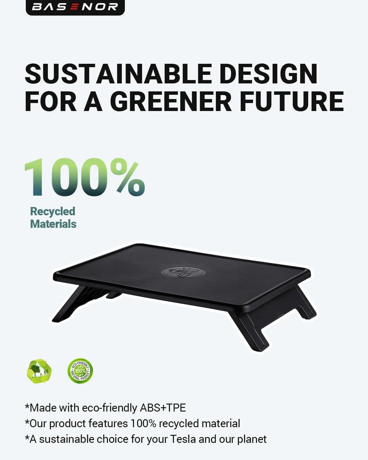 BASENOR Upgrade Tesla Model 3/Y Center Console Table Tray Anti-Slip Foldable Car Food Eating Laptop Desk for Road Trips, Model 3 Highland Interior Accessories 2024 2025 & Model Y 2025 Juniper