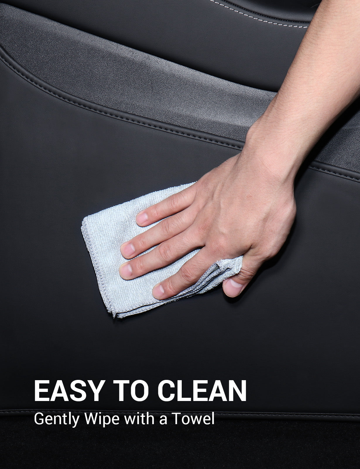 BASENOR 2025 Upgrade Center Console Side Anti-Kick Mats for Tesla Model Y 2020-2024 Waterproof & Dust Resistant Protector Cover Leather Pad Model Y Interior Accessories 2PCS