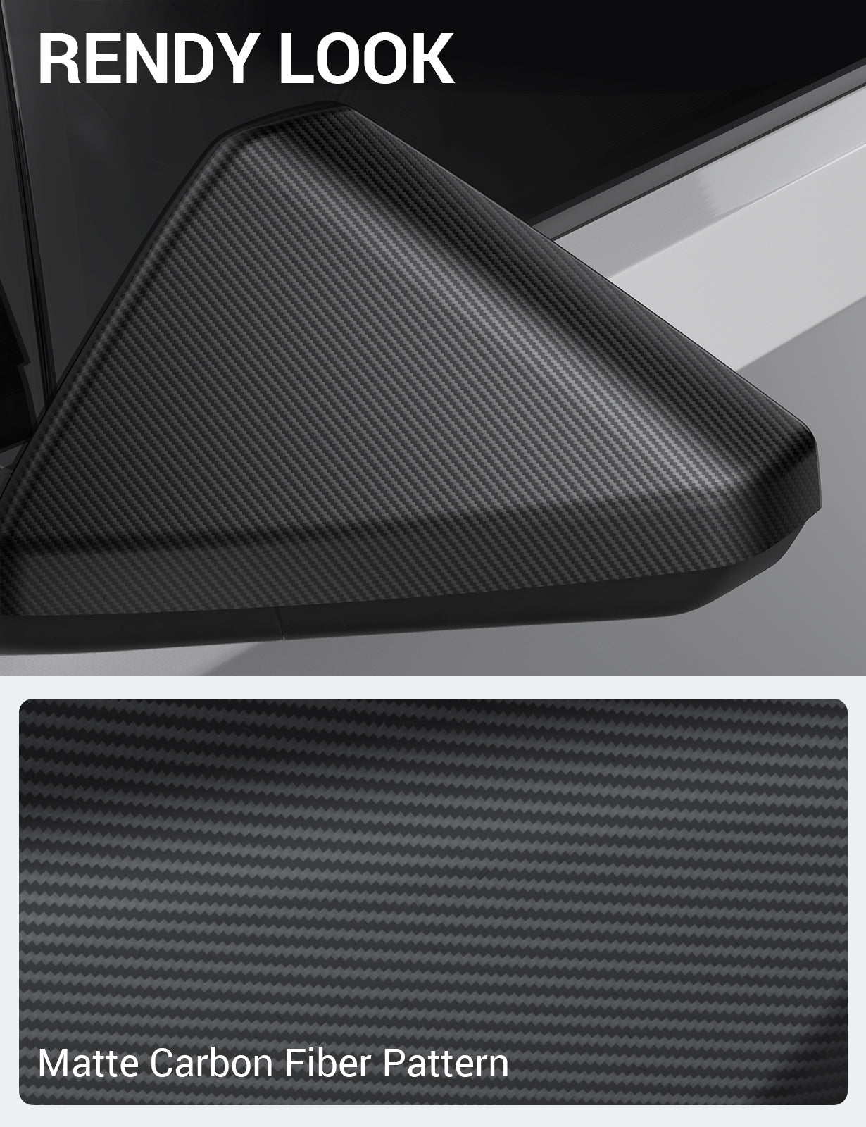 BASENOR 2024 Tesla Cybertruck Mirror Cover Carbon Fiber