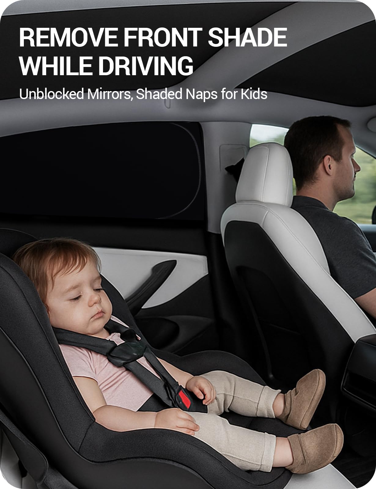 BASENOR 2017-2026 Tesla Model 3 Side Window Sunshade for Kids & Camping & Privacy Rest