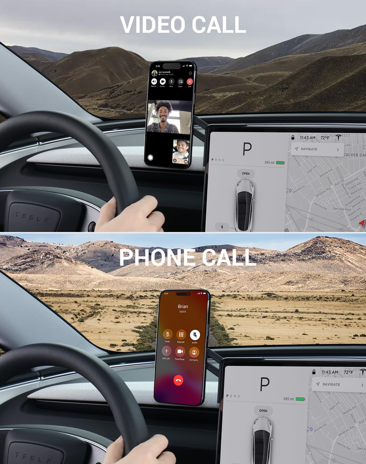 BASENOR 2025-2026 Tesla Model 3 Highland Tesla Model Y Juniper Phone Mount