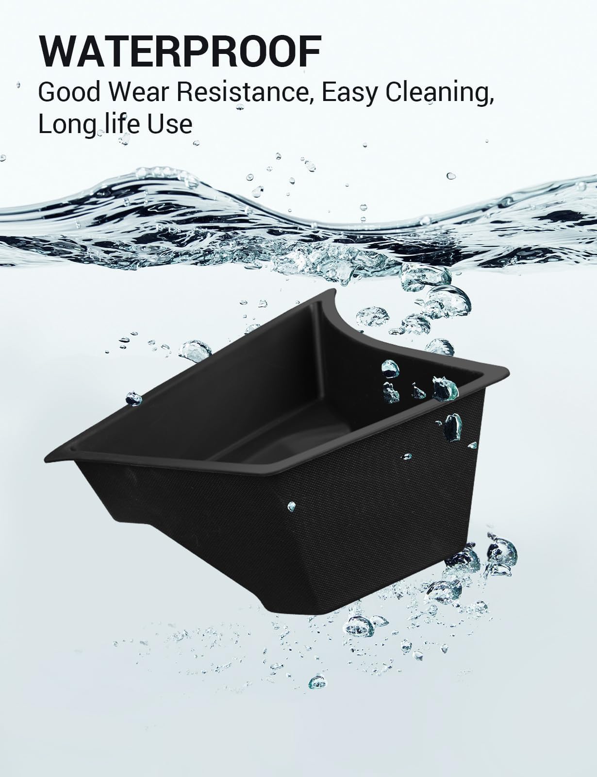 BASENOR 2025 Tesla Model 3 Highland Trunk Organizer Waterproof Rear Trunk Storage Bins Side Box with Carpeted Lip for 2025 2024 Model 3 Interior Accessories Set of 2