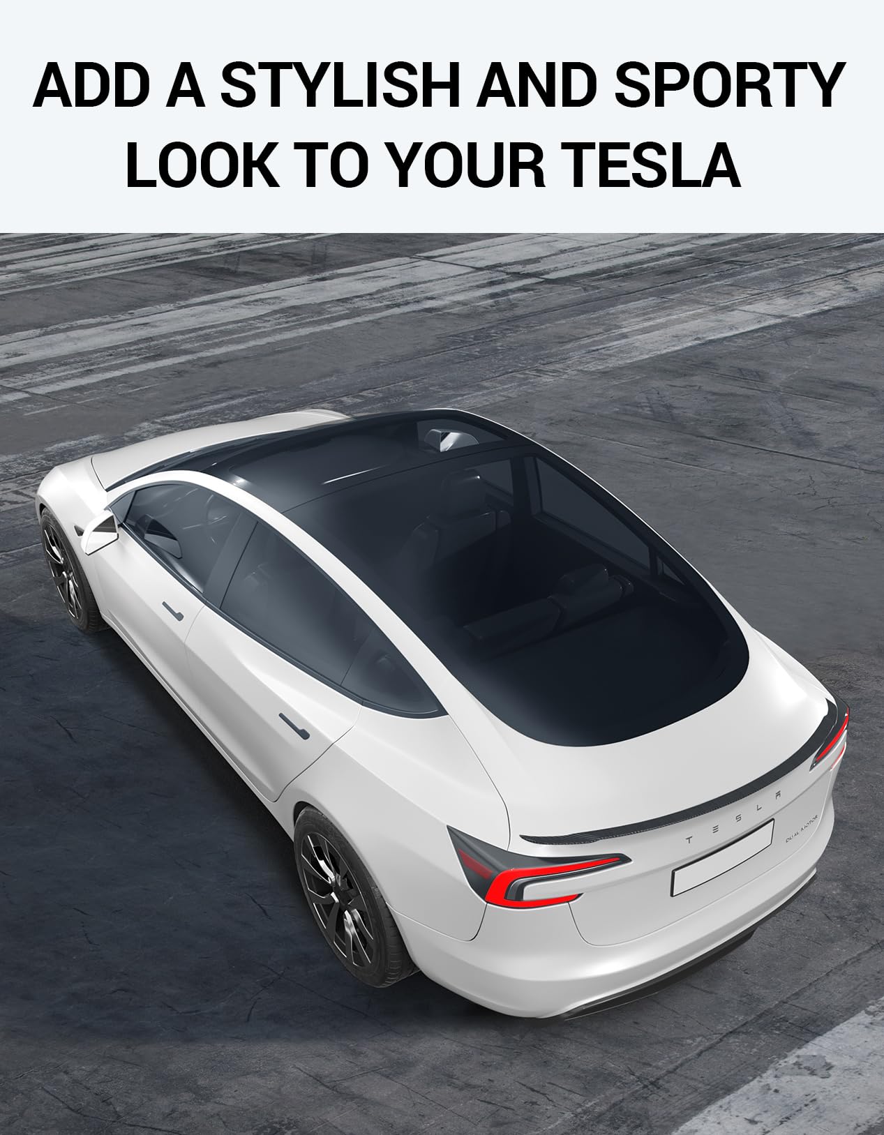 BASENOR 2024 2025 Tesla Model 3 Performance Spoiler ABS Material Rear Spoiler Wing OEM (Matte Carbon Fiber) Rear Trunk Lip Model 3 Performance Accessories