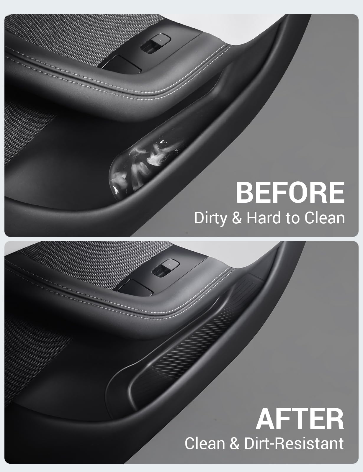 BASENOR 2021-2025 Tesla Model S Door Side Storage Box, Door Organizer Tray Front Rear Slot Pockets, Protector Liner for Model S/S Plaid Accessories Set of 4