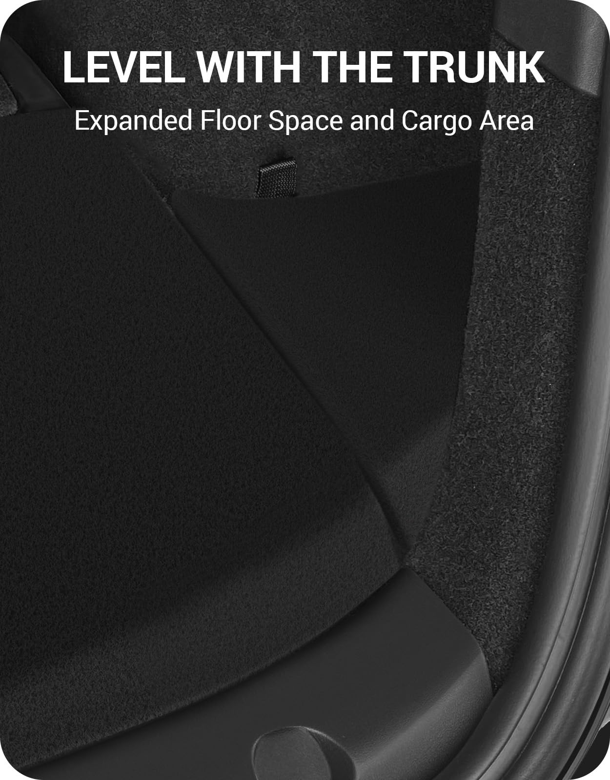 BASENOR 2021-2025 Tesla Model Y 7-Seater Trunk Storage Bins, Trunk Organizer with Carpeted Lid, Rear Trunk Side Storage Box for 7 Seat Model Y Interior Accessories