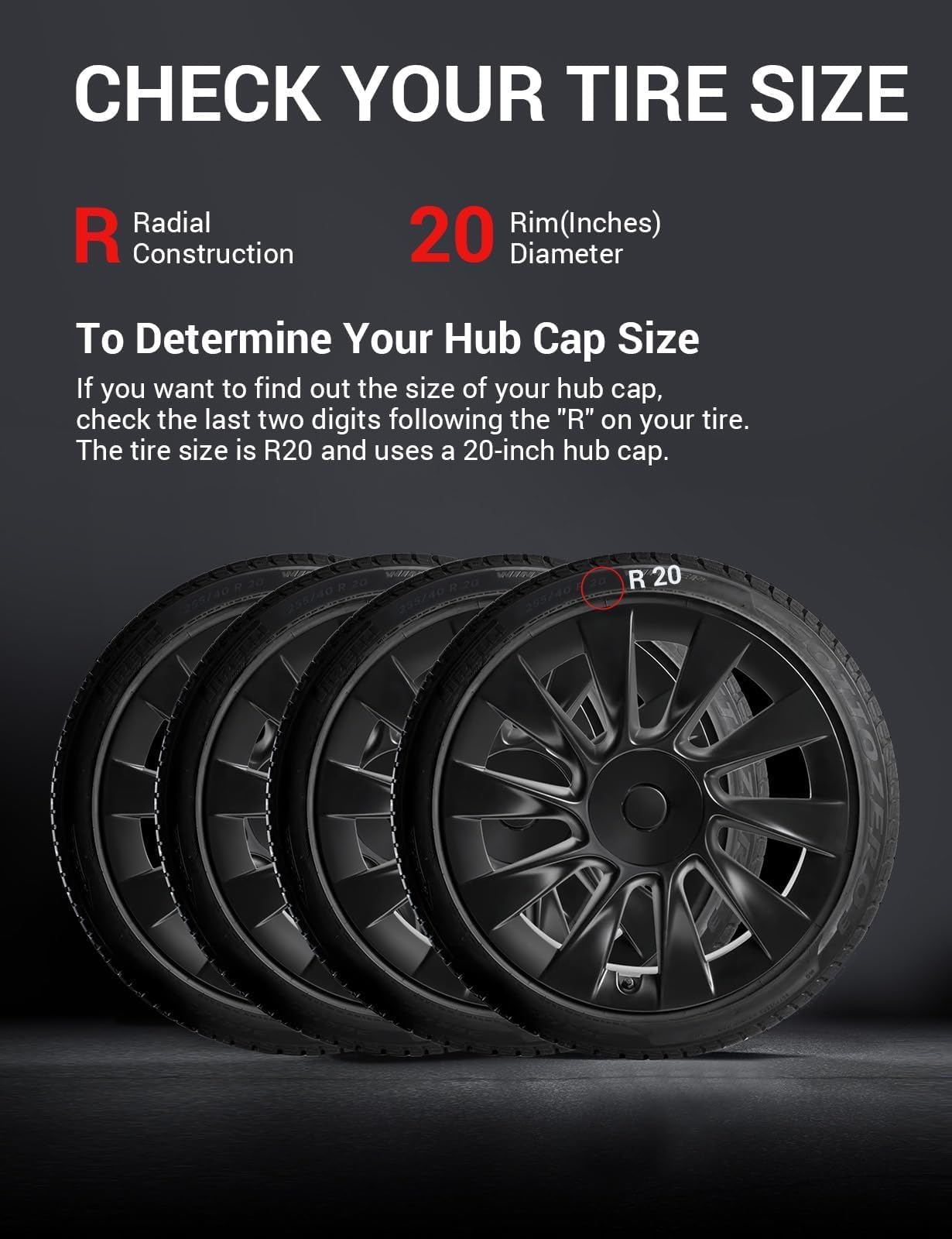 BASENOR Tesla Model Y 20 Inch Wheel Rim Protector ABS Rim Guard Rim Hubcap Cover Car Protection Tire Trim Rings for Model Y Exterior Accessories