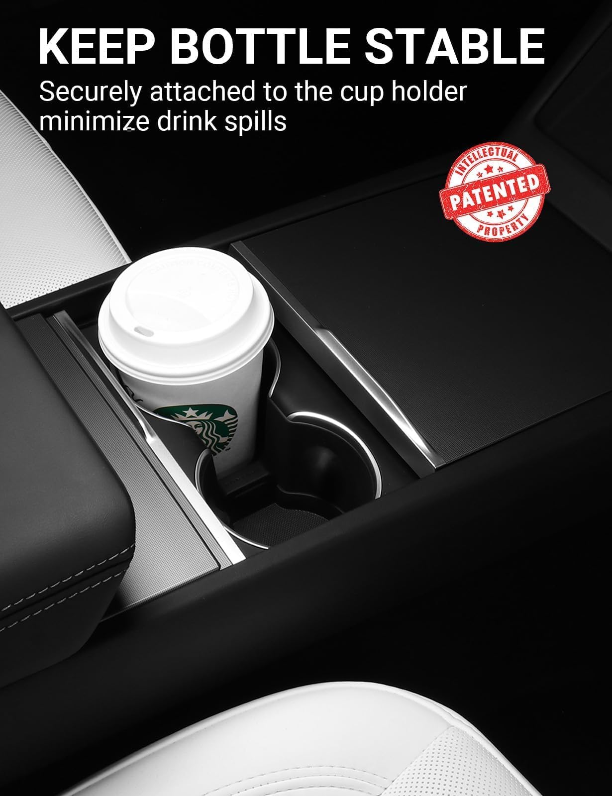 BASENOR 2024 2025 Tesla Model 3 Cup Holder Insert Mat for New Tesla Model Y 2025 Refresh (Juniper) TPE Center Console Mat for Model 3 Interior Accessories Highland