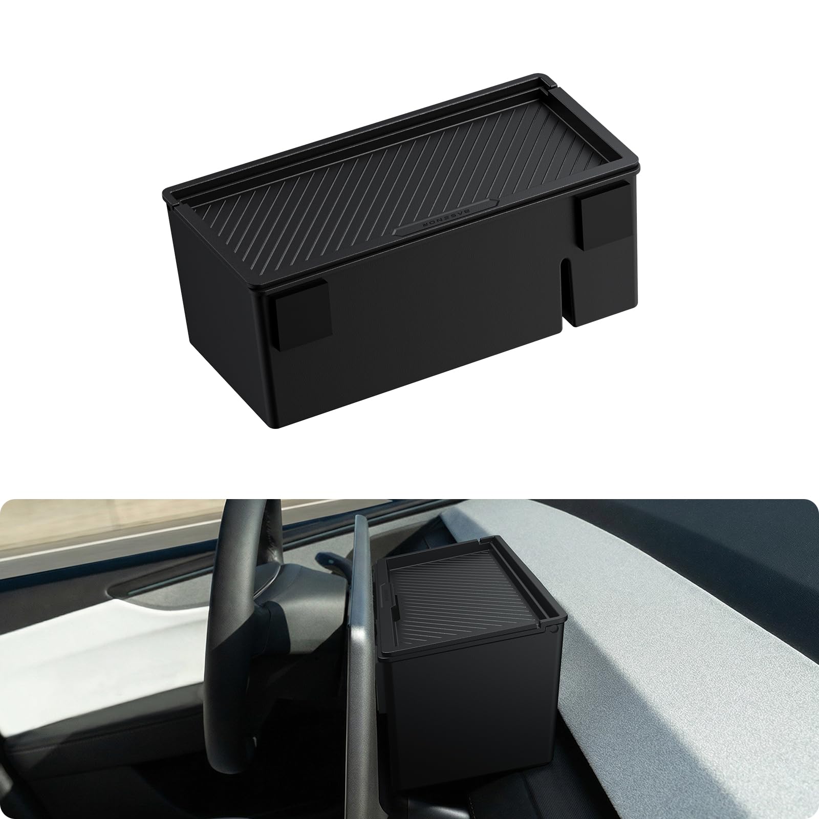 2024-2026 Tesla Model 3 Highland & Model Y Juniper Behind Screen Storage - 2-Tier Hidden Organizer | BASENOR
