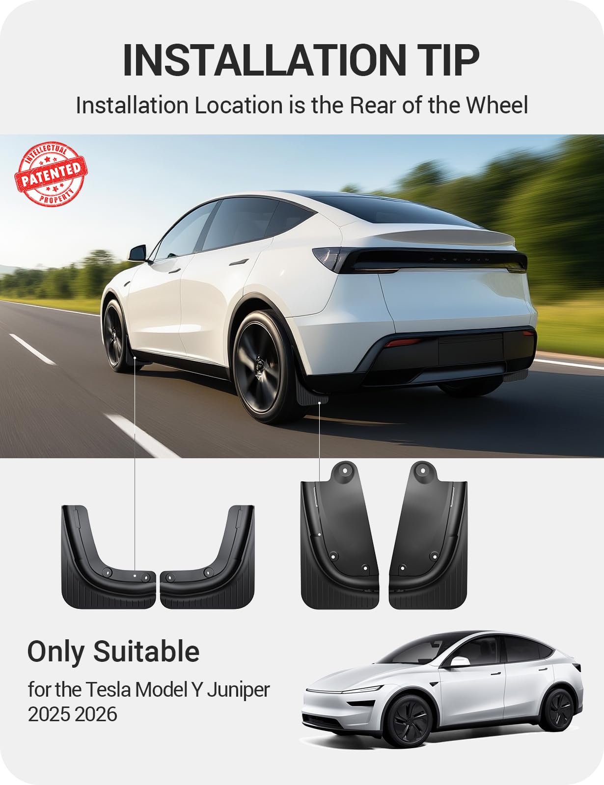 BASENOR 2025-2026 Tesla Model Y Juniper Mud Flaps