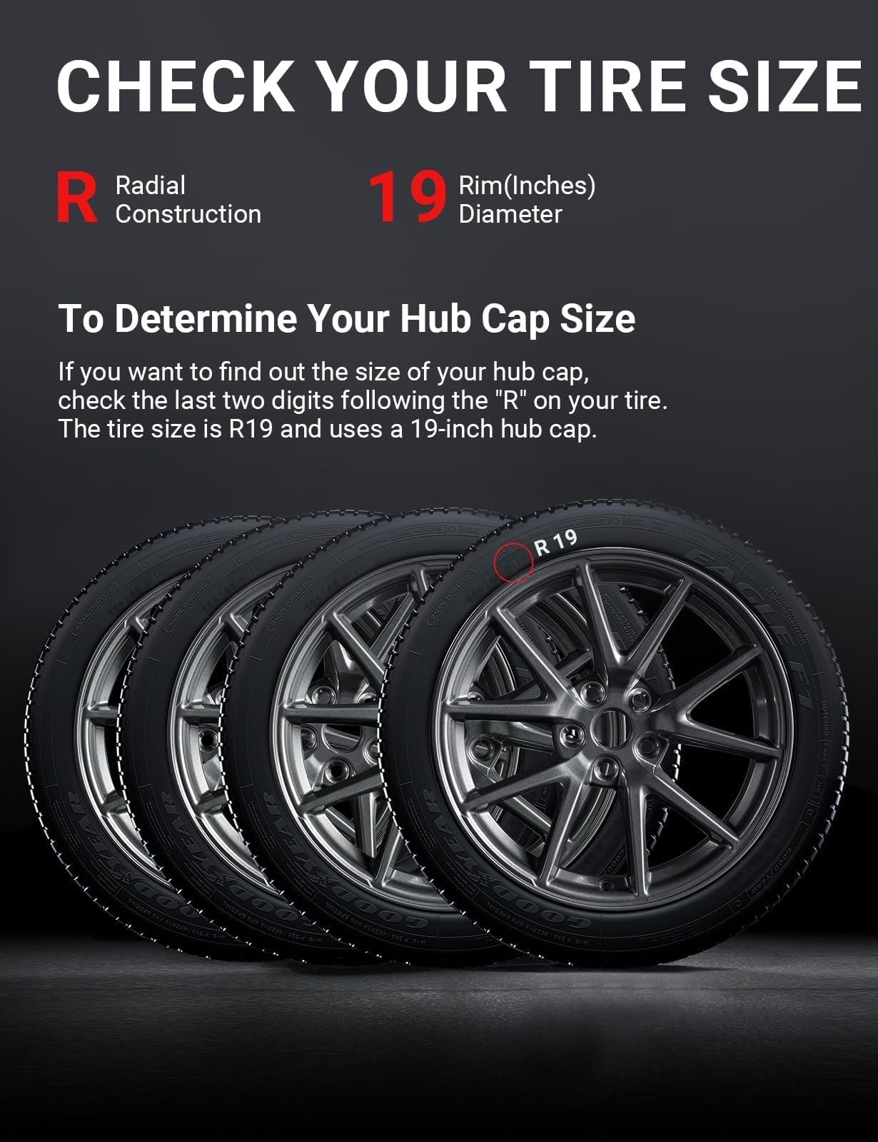 BASENOR Tesla Model Y Wheel Covers 19 Inch Hubcaps Replacement Hub Caps OEM Rim Protector Black Wheel Caps Car Protection for Tesla Exterior Accessories