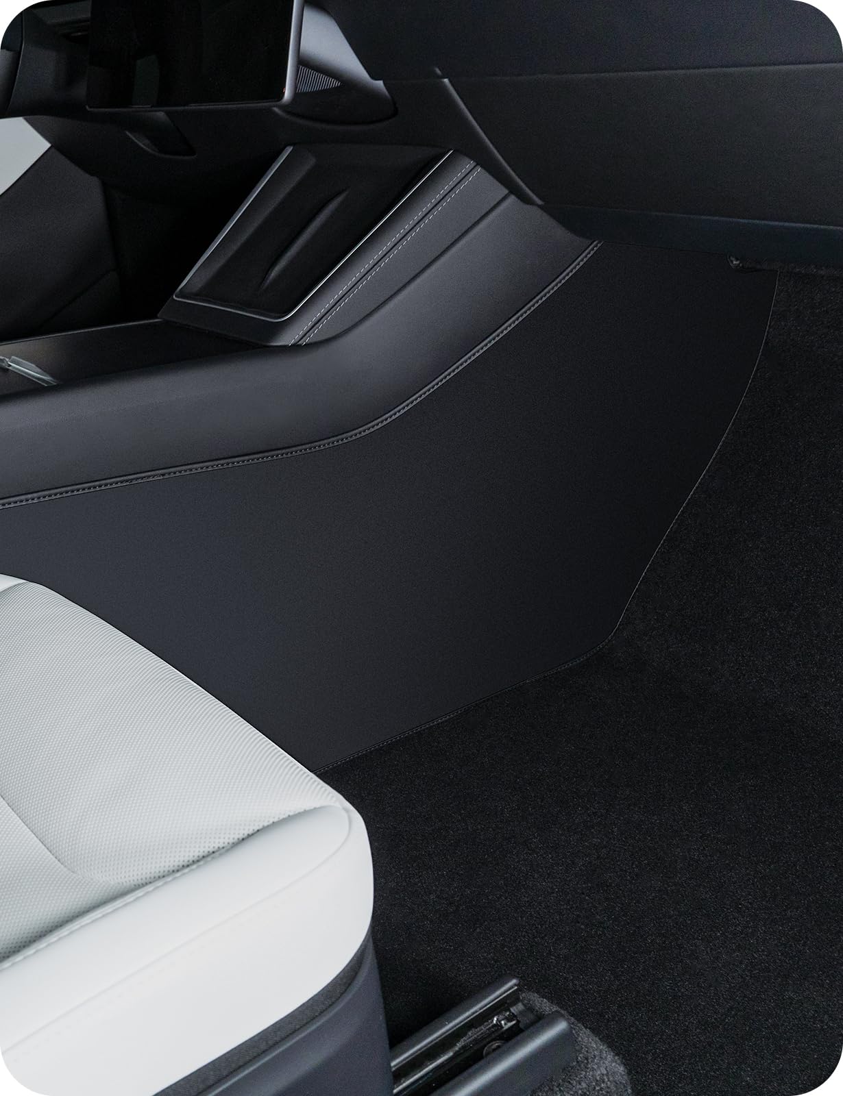 BASENOR 2025 2026 Tesla Model Y Center Console Side Anti-Kick Mats, Waterproof & Dust Resistant Protector Cover Front Seat for Model Y Juniper (Standard, Premium & Performance) Accessories 2PCS