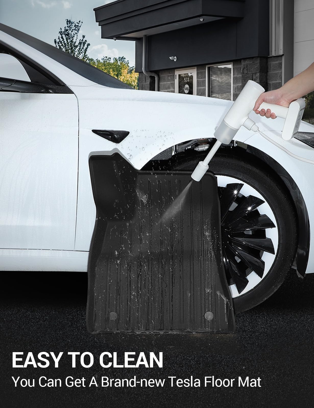 BASENOR Upgraded Tesla Model 3 Floor Mats Set All Weather Waterproof TPE Floor Mat Heavy Duty Interior Liners Front Rear Cargo Liner Model 3 Accessories Highland 2024 2025 6PCS