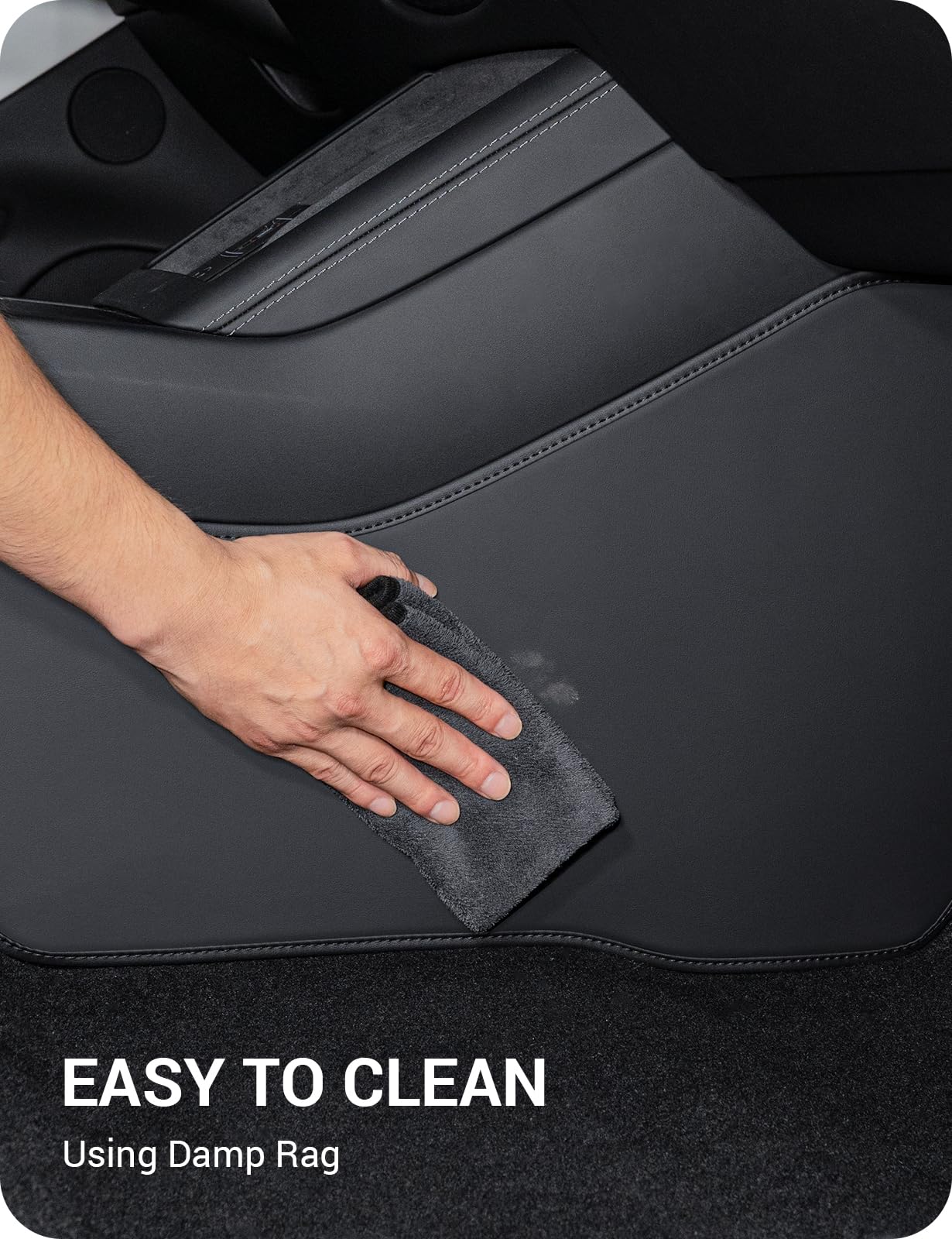 BASENOR 2025 2024 Tesla Model 3 Center Console Side Anti-Kick Mats, Waterproof & Dust Resistant Protector Cover Front Seat Side Leather Pad for Model 3 Highland Interior Accessories 2PCS