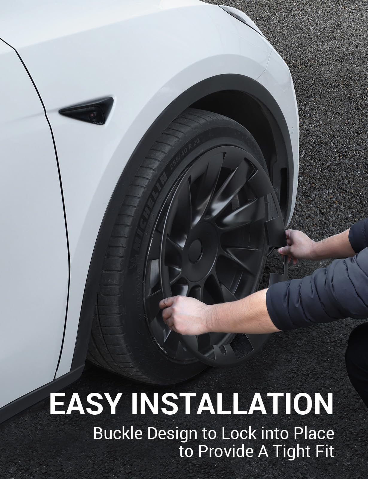 BASENOR Tesla Model Y 20 Inch Wheel Rim Protector ABS Rim Guard Rim Hubcap Cover Car Protection Tire Trim Rings for Model Y Exterior Accessories