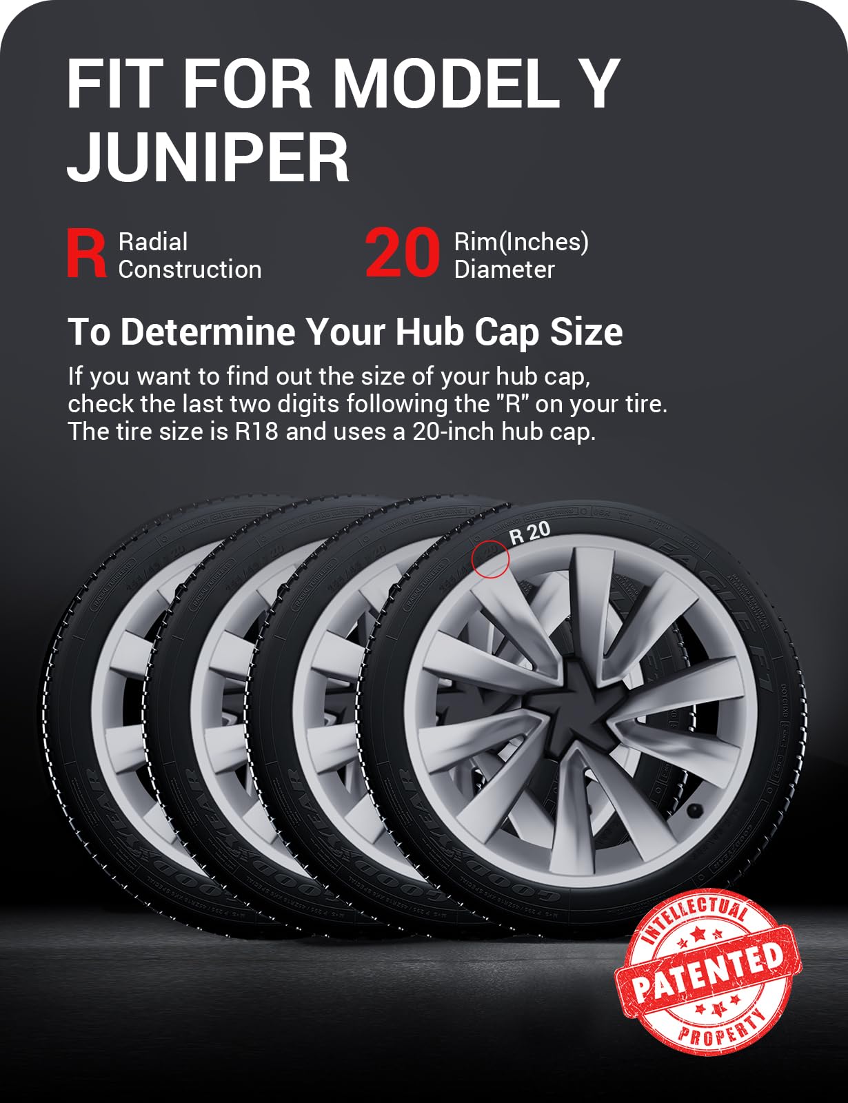 BASENOR 2026 2025 Tesla Model Y Juniper 20 Inch Wheel Rim Protector, Rim Guard Hubcap Curb Rash Cover, Car Protection Tire Trim Rings for Model Y Exterior Accessories Silver