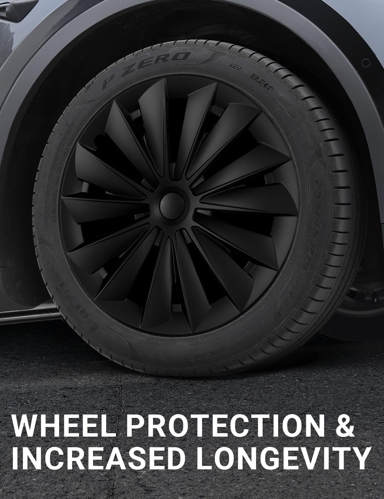 BASENOR Tesla Model Y Wheel Covers 19 Inch Hubcaps Replacement Hub Caps OEM Rim Protector Black Wheel Caps Car Protection for Tesla Exterior Accessories