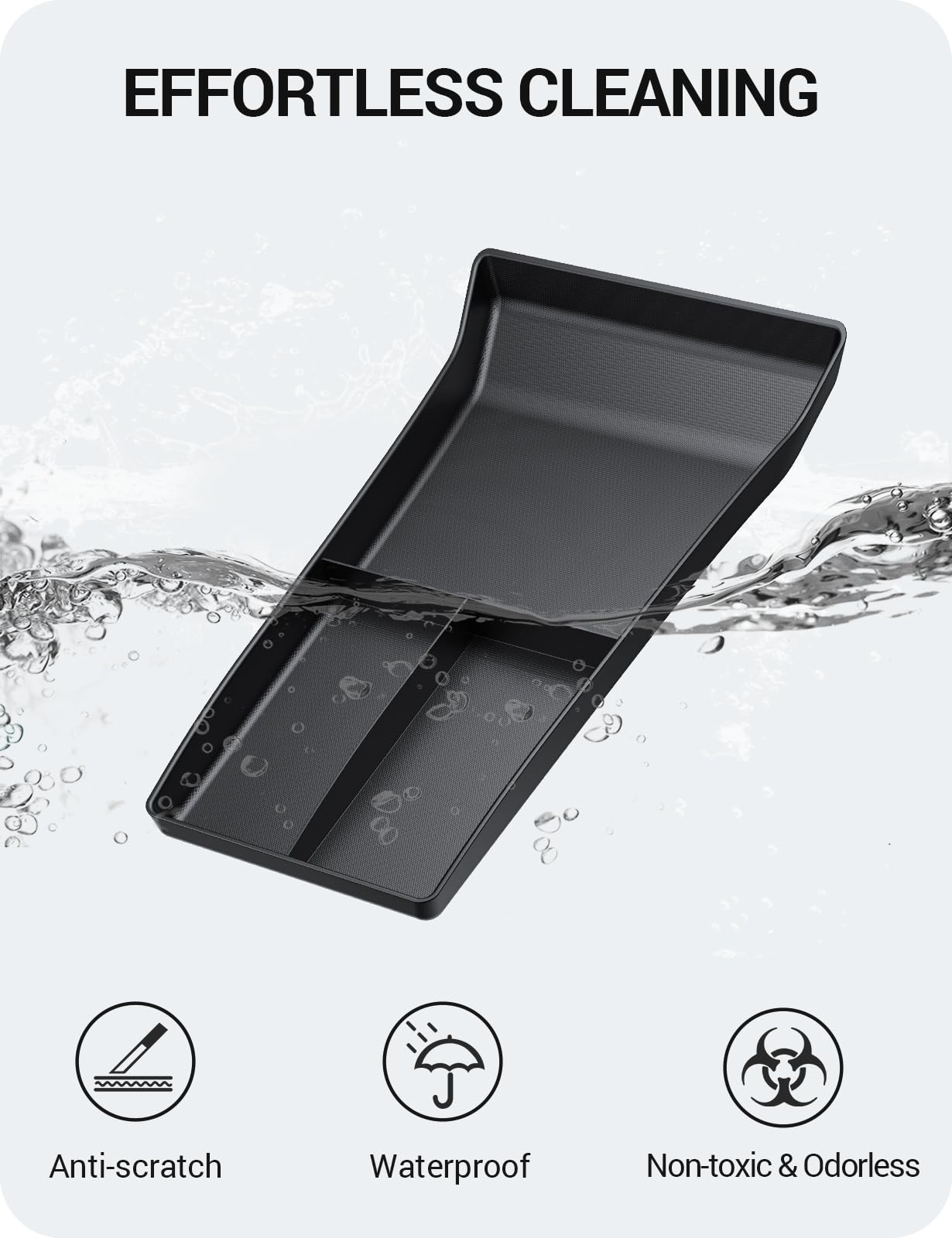 BASENOR 2022-2026 Tesla Model S Model X Lower Center Console Organizer Tray, Insert Compartment Under Cupholder Interior Accessories Storage, Fit Model S/Model X Refresh Plaid Long Range