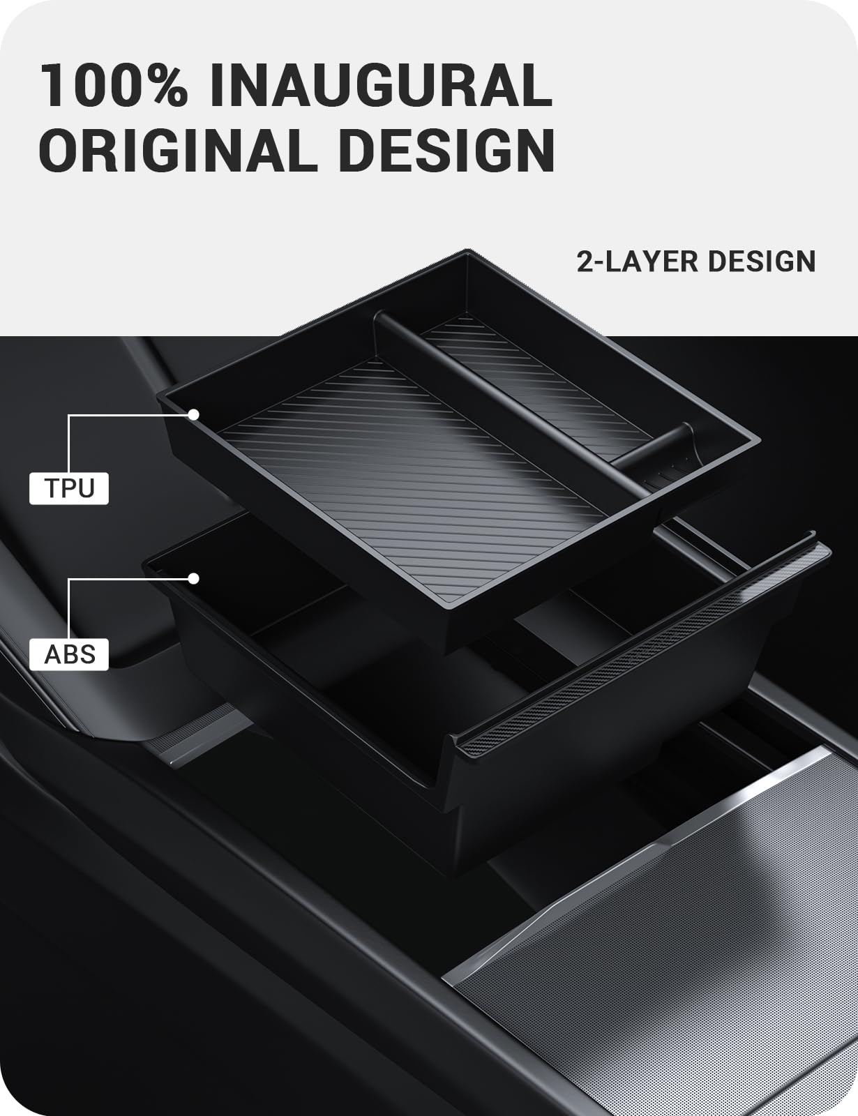 BASENOR 4PCS Center Console Organizer for 2025 2026 Model Y Juniper 2024 2025 Tesla 3 Highland