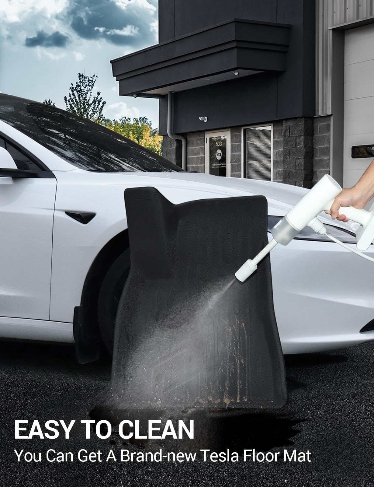 BASENOR 8PCS Floor Mats for 2024 2025 Tesla Model 3, All-Weather 3D Material Cargo Car Trunk Mats Front Rear Cargo Liners for Model 3 Highland Accessories