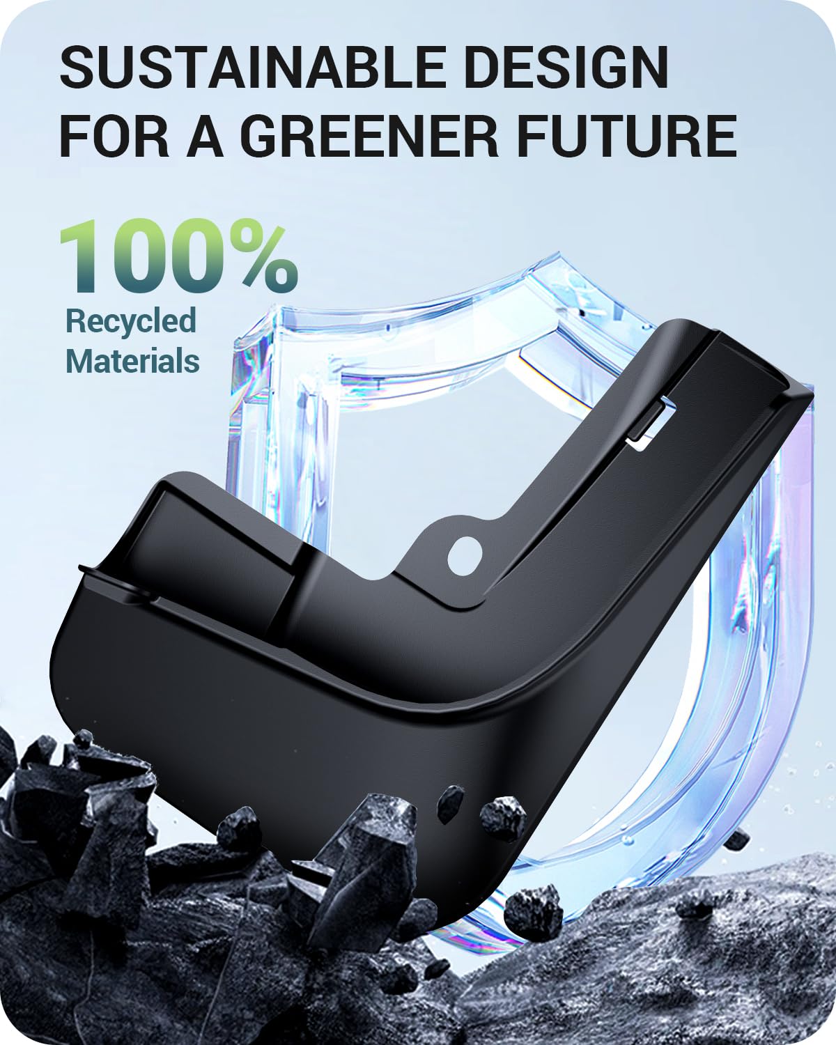 BASENOR Upgraded 2022-2026 Tesla Model S/Model S Plaid Mud Flaps Splash Guards No Drilling No Tape Mudguards All Weather Protector Mudguards for Model S Exterior Accessories (Set of 4)