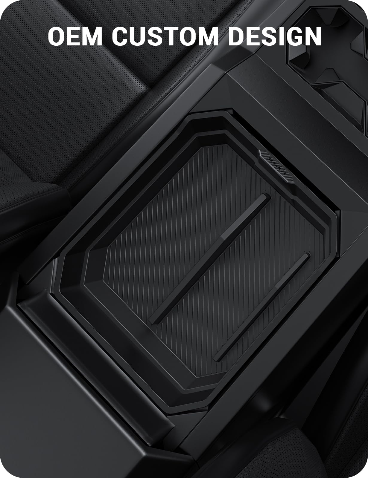 BASENOR 2024 2025 Tesla Cybertruck Center Console Organizer Tray(Carbon Edition) Armrest Storage Box for Cybertruck Accessories