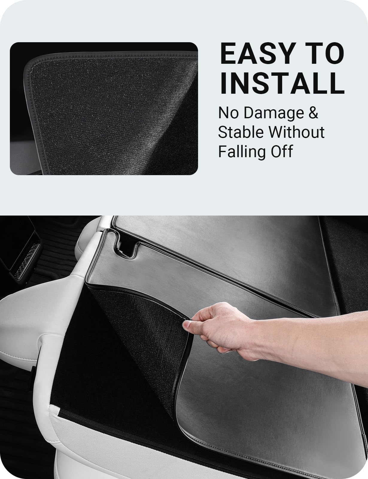 BASENOR 2024 2025 Upagraded Tesla Model 3 Highland Second Row Seats Back Cover All Weather Rear Seat Back Cover Backrest Protector Winter Seat Protector Pet Mat Pack of 2