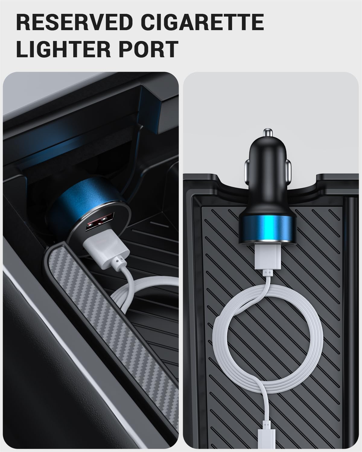 BASENOR Upgraded Tesla Model Y Model 3 Armrest Console Organizer (Carbon Edition) Armrest Storage Box Compatible with Tesla Model Y 2021-2024 Tesla Model 3 2021-2023 Interior Accessories