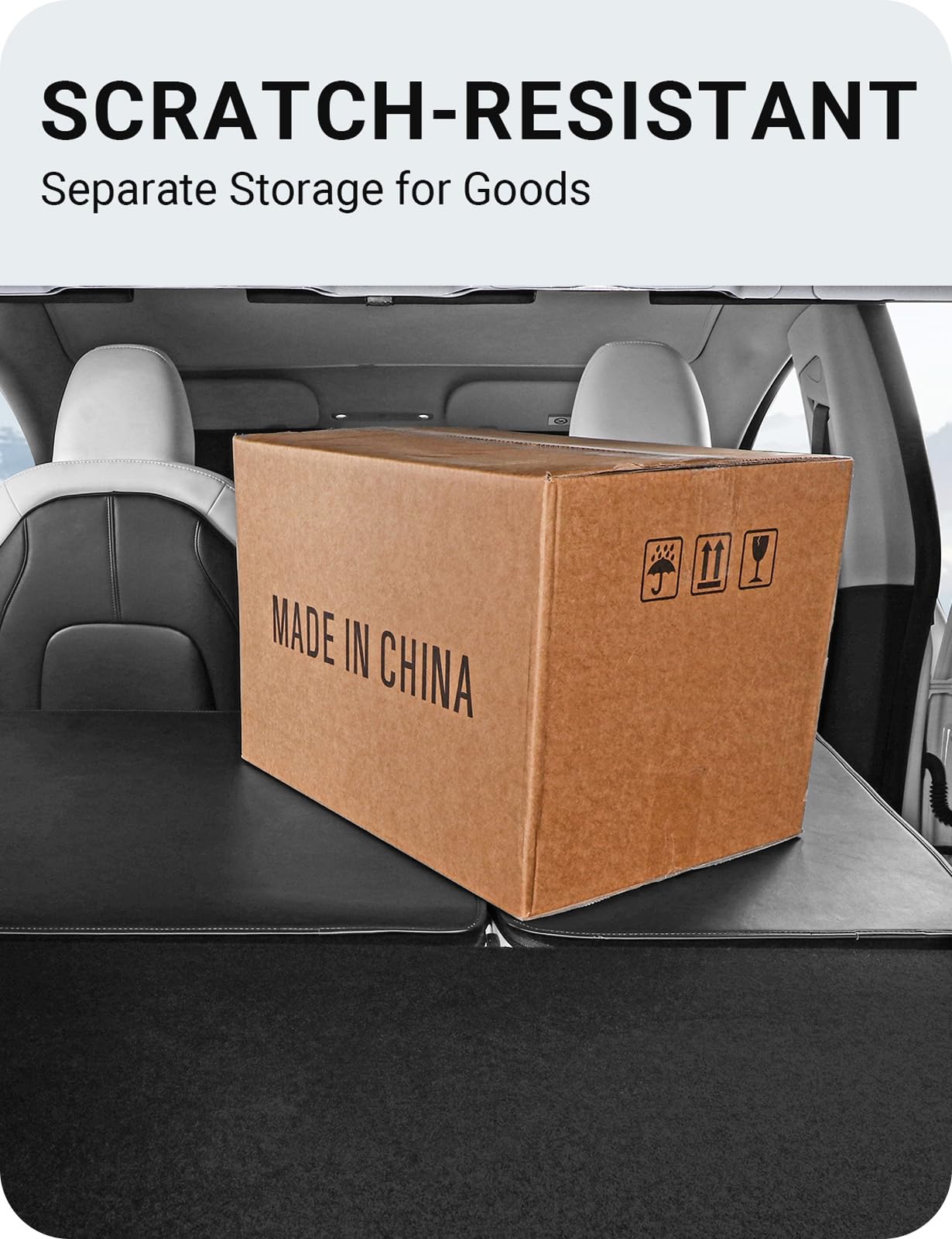 BASENOR 2024 2025 Upagraded Tesla Model 3 Highland Second Row Seats Back Cover All Weather Rear Seat Back Cover Backrest Protector Winter Seat Protector Pet Mat Pack of 2