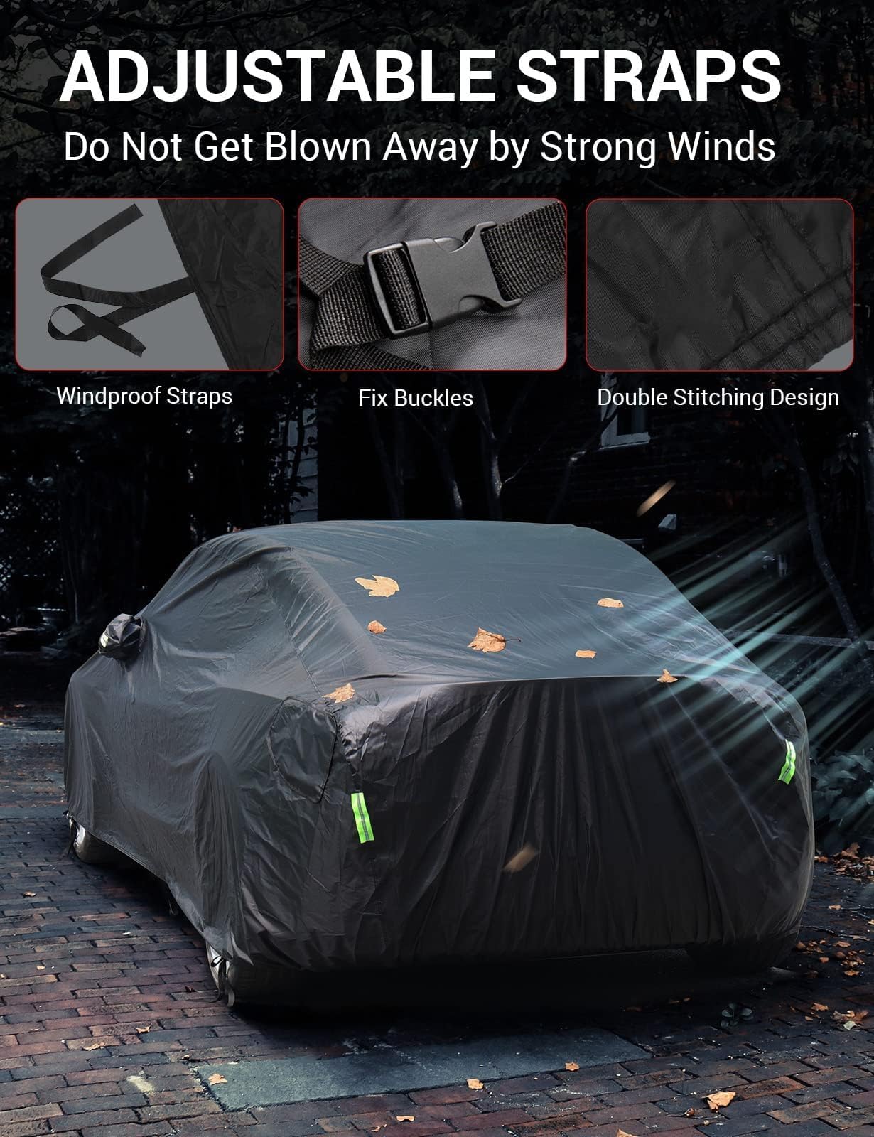 BASENOR 2025 Upgrade Tesla Model 3 Car Cover All-Weather Waterproof UV Protection Full Exterior Accessories with Charge Port Opening & Ventilated Mesh for Model 3 2017-2025