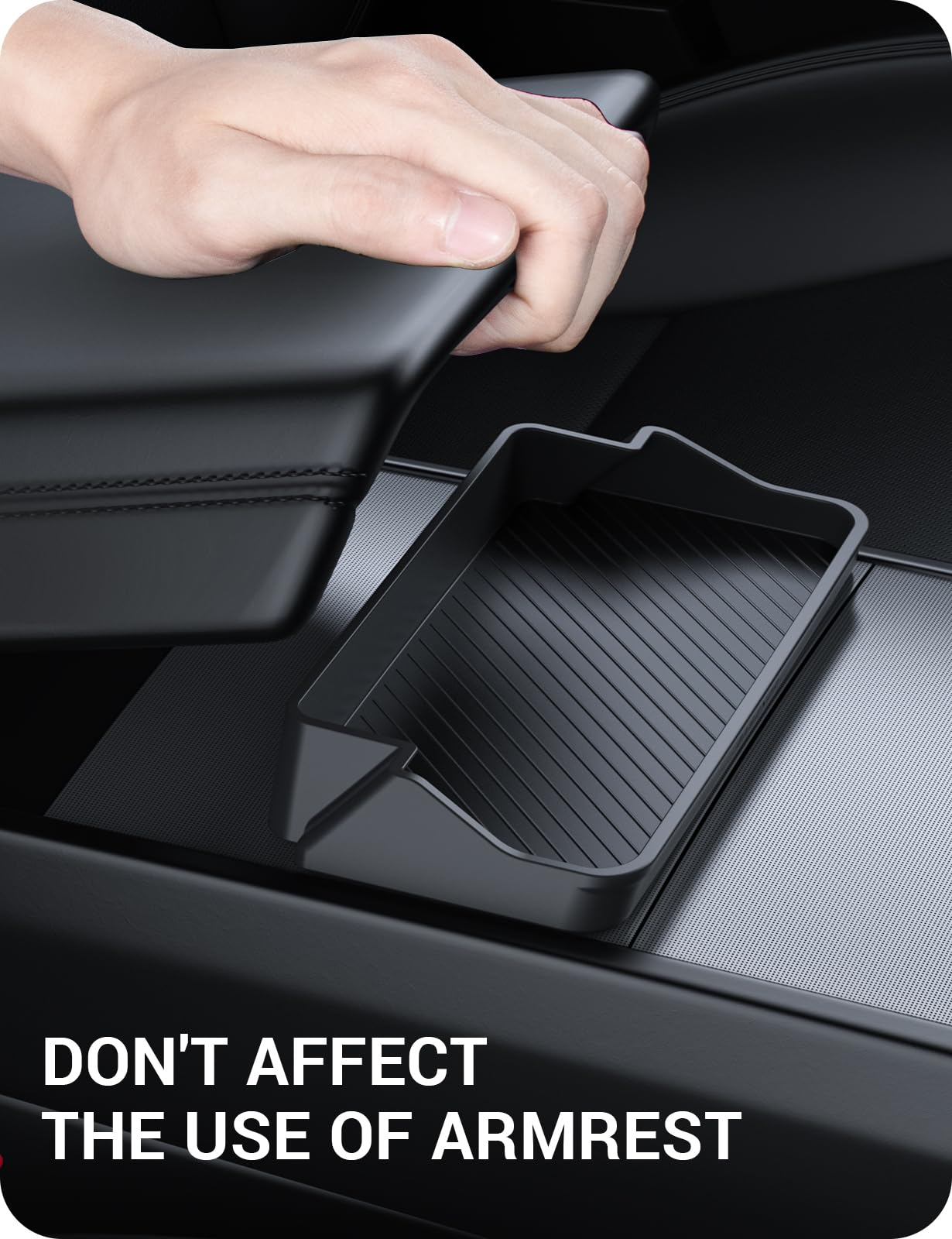 BASENOR Center Console Sunglasses Holder for 2024 2025 Tesla Model 3 Highland Model Y 2025 Refresh (Juniper), Armrest Key Card Phone Holder Storage Box Key Interior Accessories