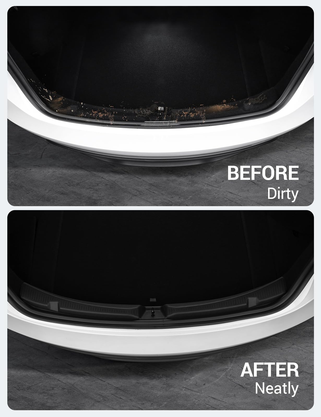 BASENOR 2025 Upgrade Tesla Model 3 Highland Rear Bumper Guard Protector TPE Trunk Bumper Sill Cover Model 3 2024 2025 Interior Accessories