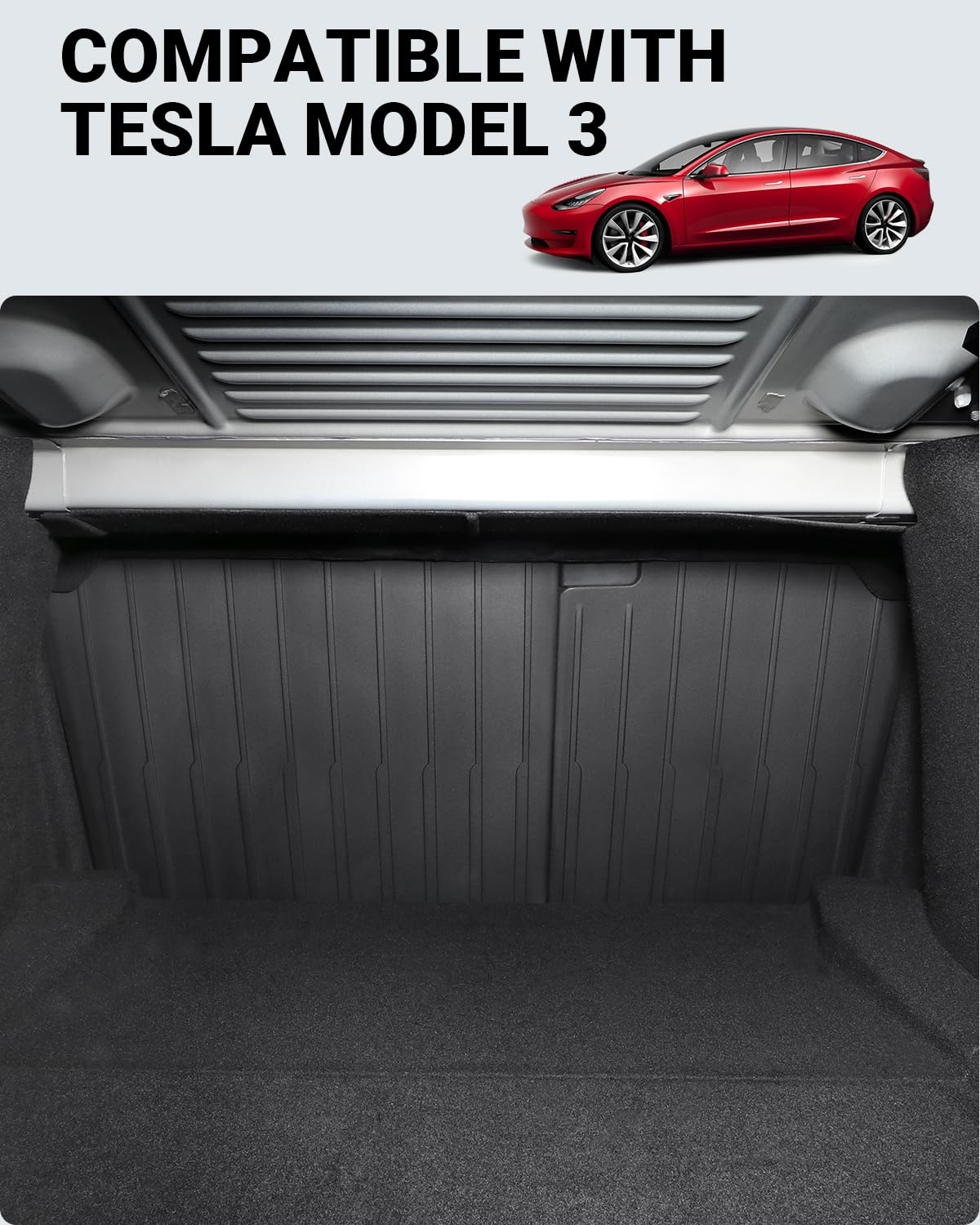 BASENOR 2017-2023 Tesla Model 3 Second Row Seats Back Cover All Weather TPE Rear Seat Back Cover Waterproof Backrest Protector Interior Seat Protector Pet Mat Accessories 2PCS