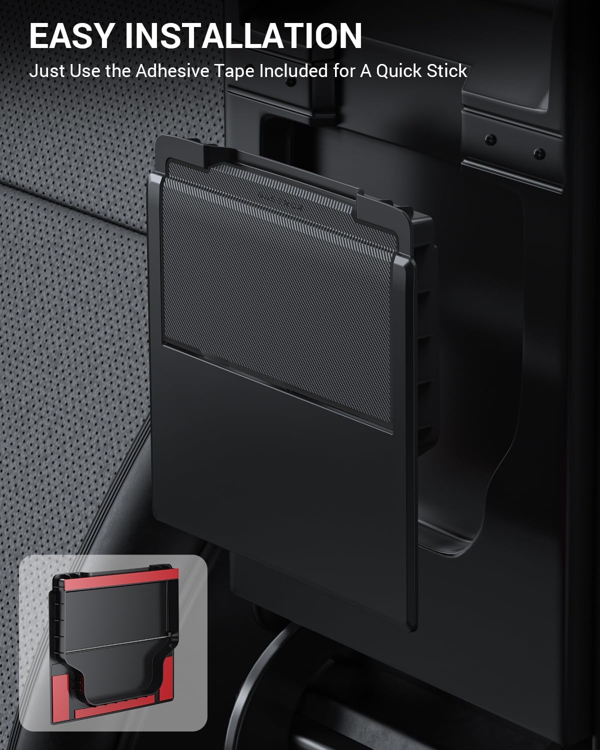 BASENOR 2025 2024 Tesla Model 3 Armrest Hidden Storage Box (Carbon Fiber Design) Center Console Armrest Secret Compartment Organizer for Model 3 Highland Refresh Accessories