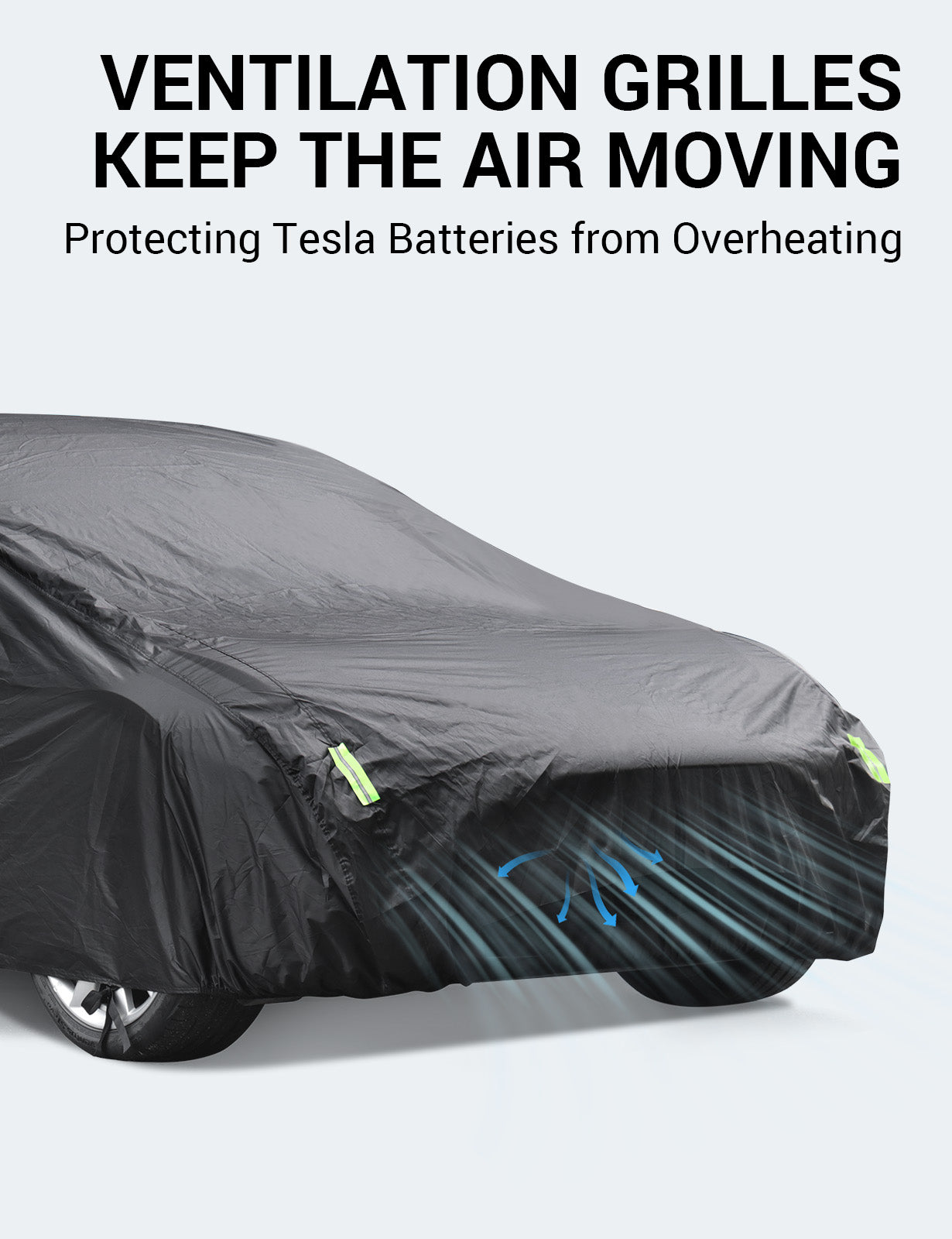 BASENOR Tesla Model X Car Cover All-Weather UV Protection Full Exterior Accessories with Charge Port Opening & Ventilated Mesh for Model X Plaid SUV 2015-2024